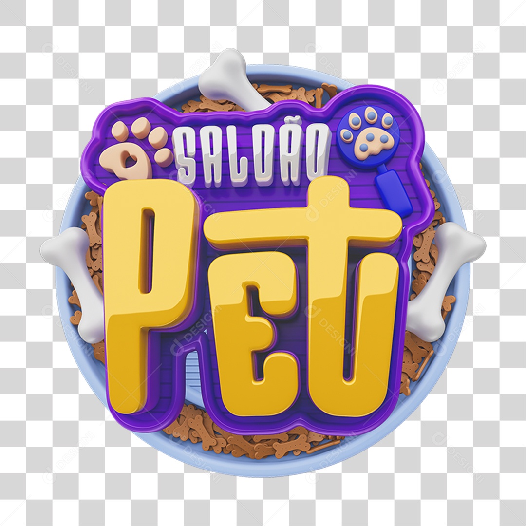 Selo 3D Saldão Pet Shop PNG Transparente