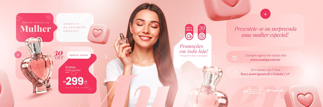 Carrossel Semana da Mulher Promoções Social Media PSD Editável