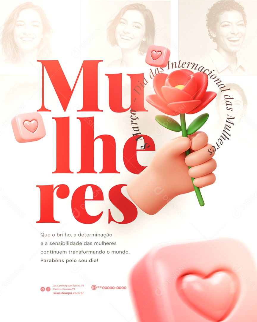 Dia Internacional Das Mulheres 08 de Março Social Media PSD Editável