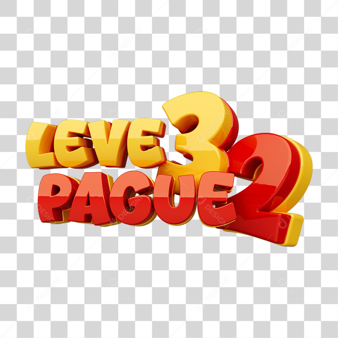 Selo 3D Leve 3 Pague 2 PNG Transparente