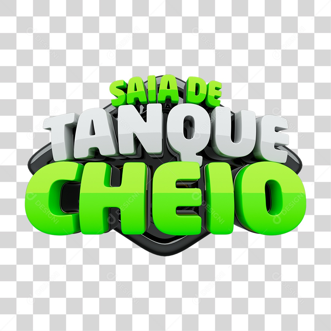 Selo 3D Saia de Tanque Cheio PNG Transparente