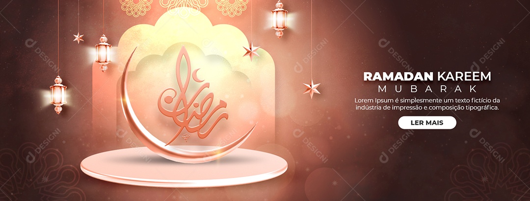Social Media Banner Ramadan Kareem Mubarak PSD Editável