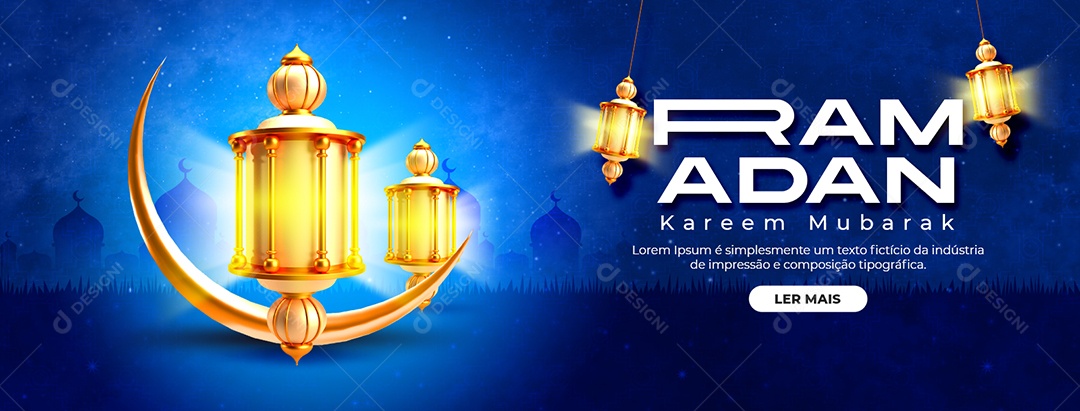 Social Media Banner Ramadan Kareem Mubarak PSD Editável