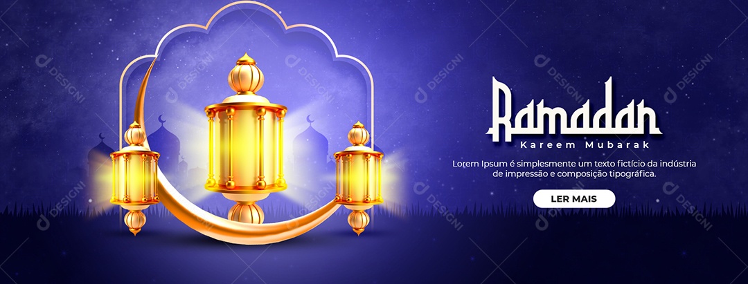 Social Media Banner Ramadan Kareem Mubarak PSD Editável
