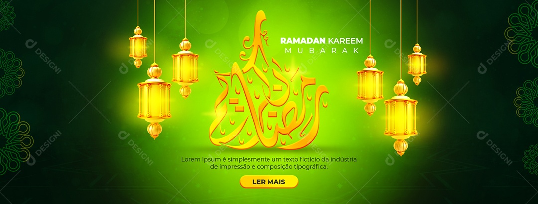 Social Media Banner Ramadan Kareem Mubarak PSD Editável