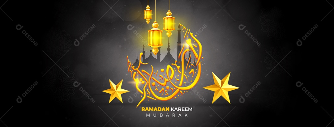 Social Media Banner Ramadan Kareem Mubarak PSD Editável