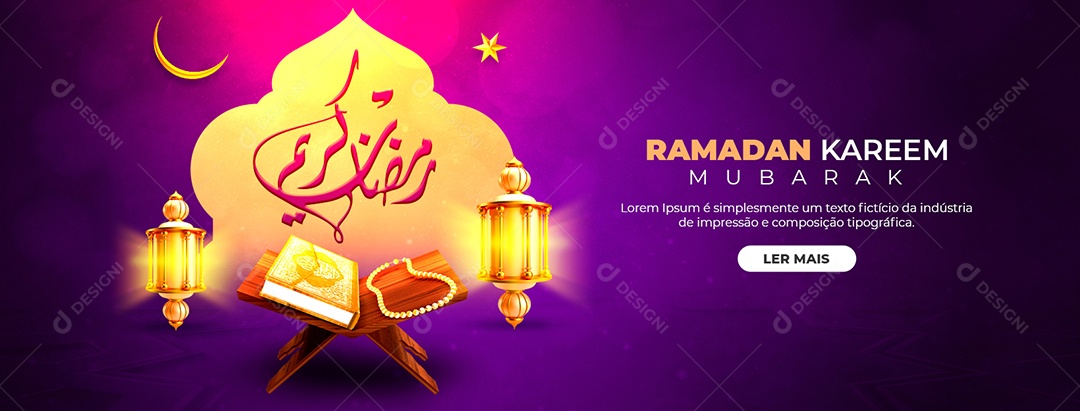 Social Media Banner Ramadan Kareem Mubarak PSD Editável