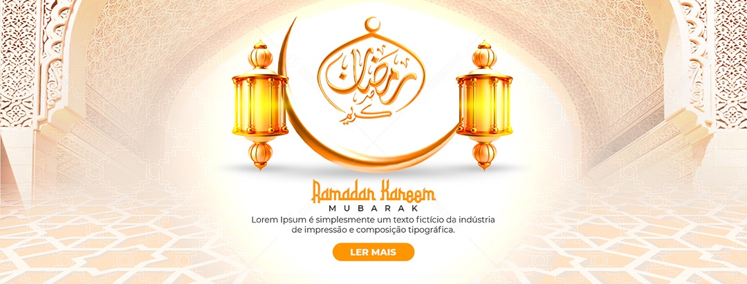 Social Media Banner Ramadan Kareem Mubarak PSD Editável