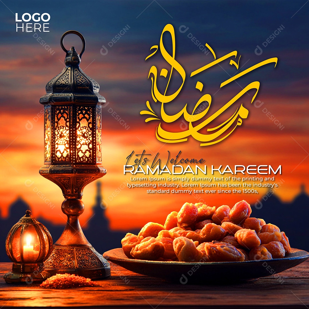 Bem Vindo Ramadan Kareem Social Media PSD Editável