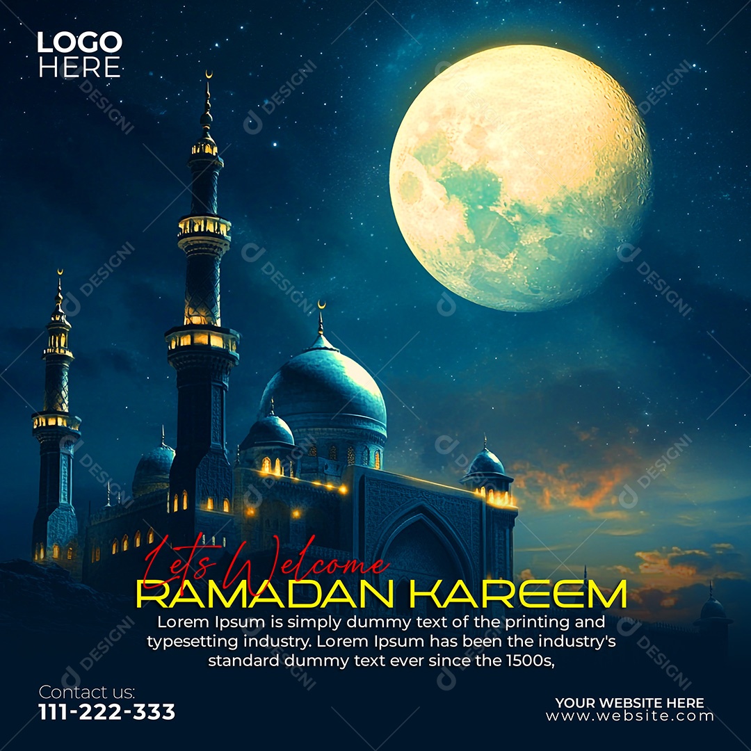 Bem Vindo Ramadan Kareem Social Media PSD Editável