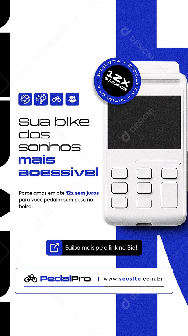Story Bicicletaria Sua Bike dos Sonhos Mais Acessivel Social Media PSD Editável