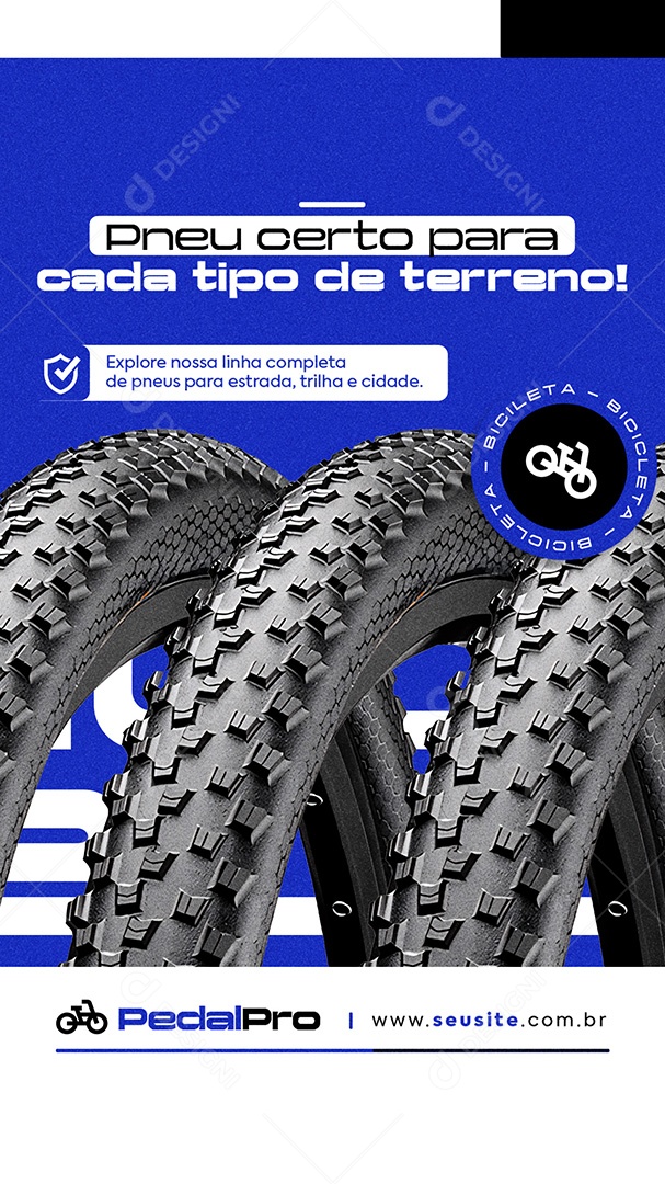 Story Bicicletaria Pneu Certo para Cada Tipo de Terreno Social M edia PSD Editável
