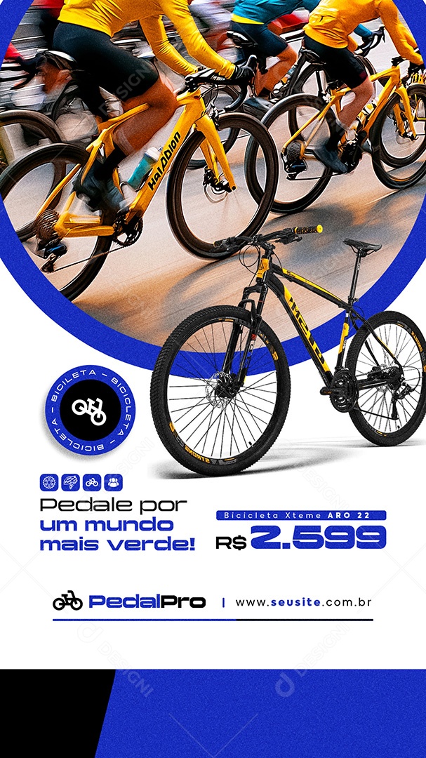 Story Bicicletaria Pedale por Um Mundo Mais Verde Social Media PSD Editável