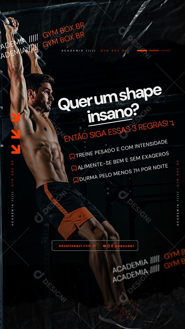 Story Academia quer um Shape Insano Social Media PSD Editável