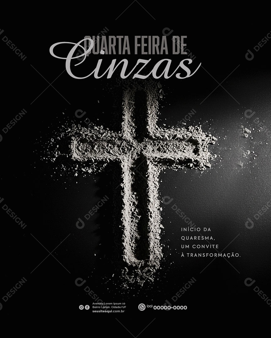 Quarta Feira de Cinzas Social Media PSD Editável
