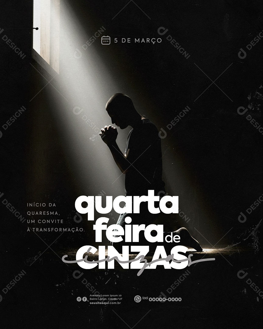 Quarta Feira de Cinzas um Convite a Transformação Social Media PSD Editável