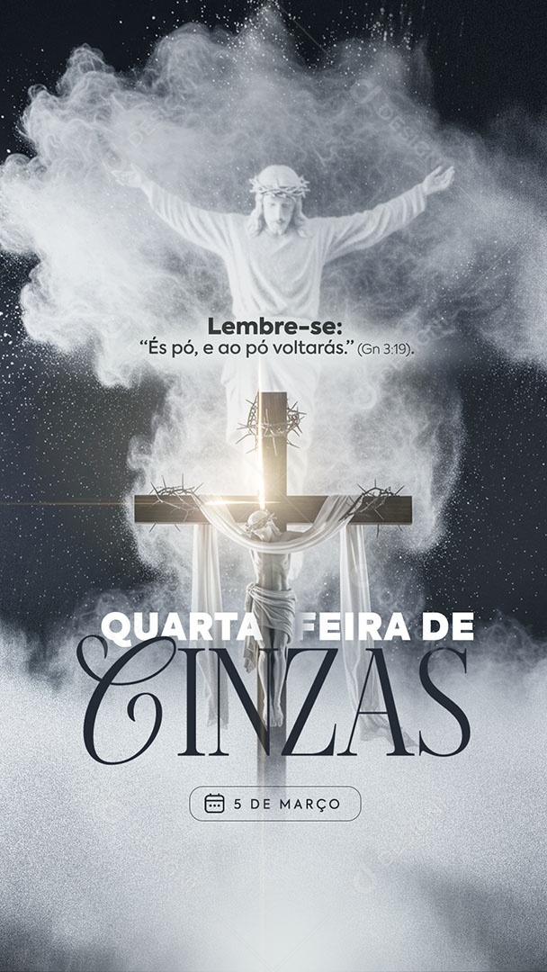 Story Quarta Feira de Cinzas Lembre-se Social Media PSD Editável