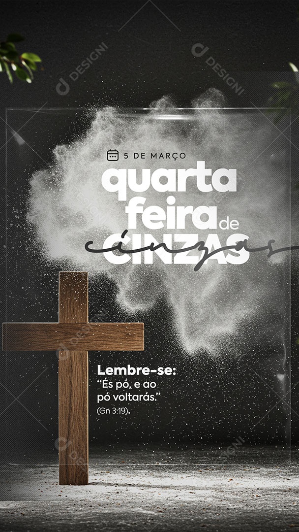 Story Quarta Feira de Cinzas És o Pó Social Media PSD Editável