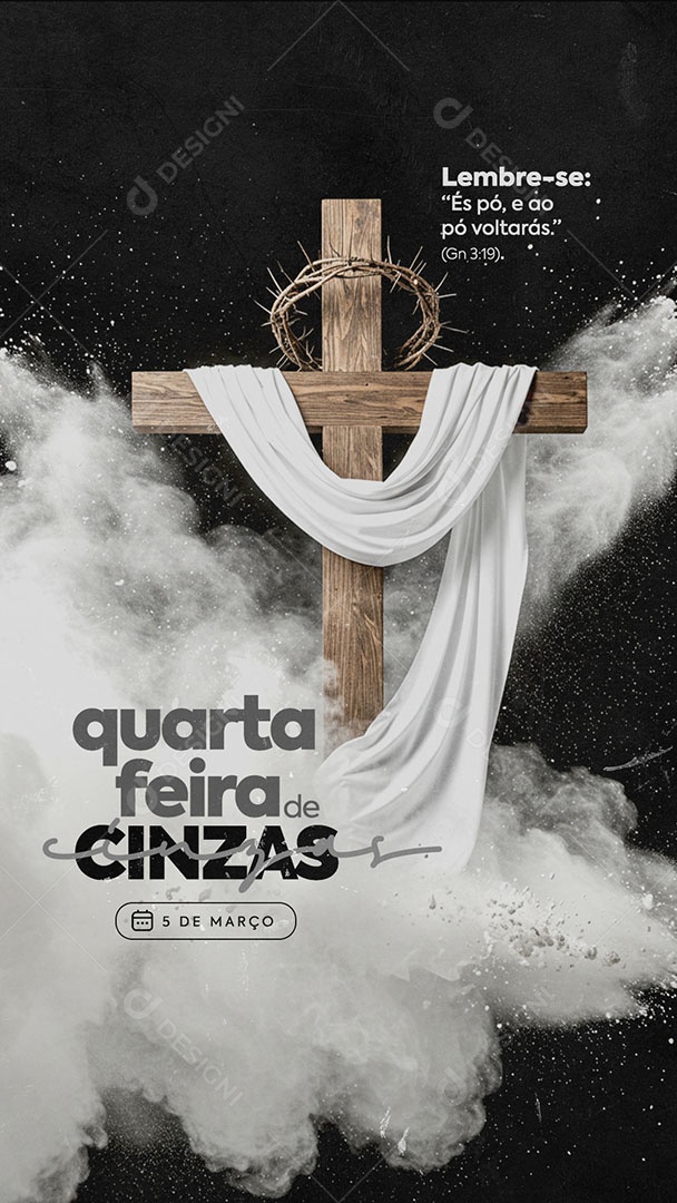 Story Quarta Feira de Cinzas Lembre-se Social Media PSD Editável