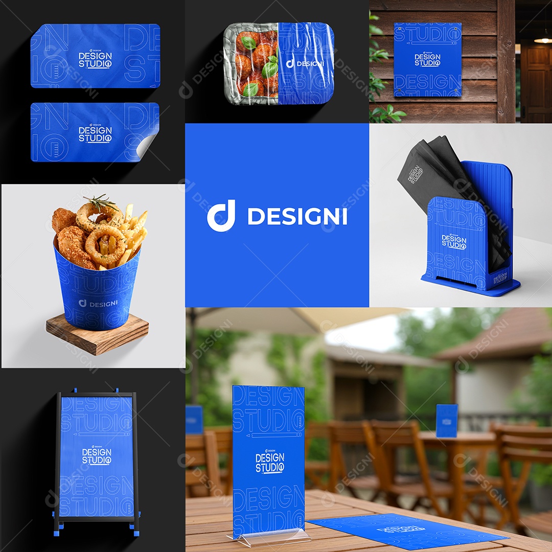 Mockup Brand Kit Instagram Lanchonete PSD Editável