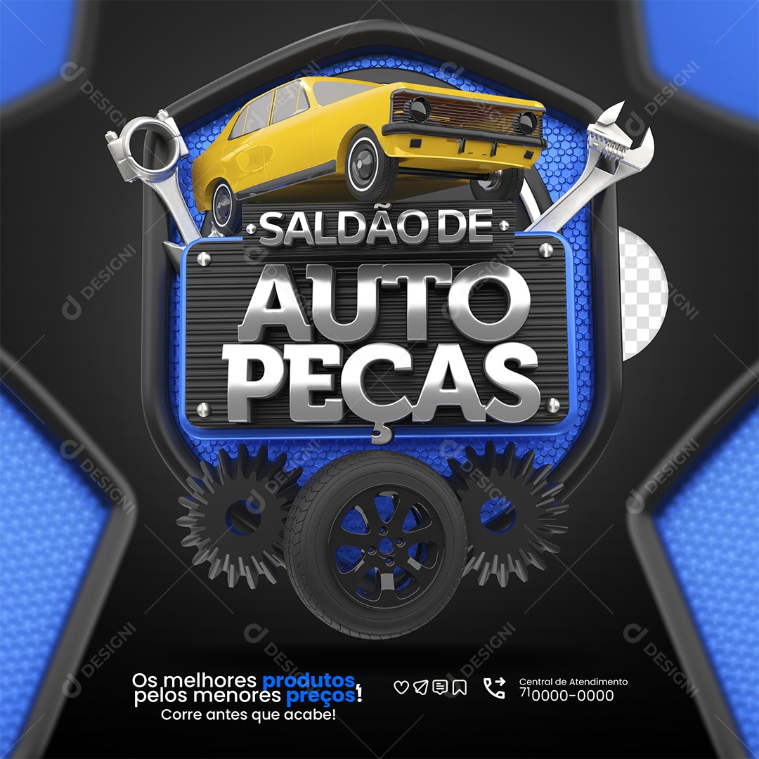 Saldão De Auto Peças Selo 3D para Composição PSD