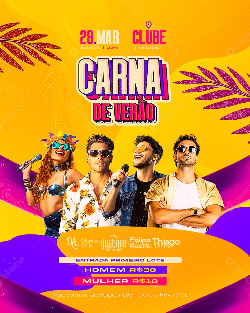Flyer Carnaval Carna De Verão Social Media PSD Editável
