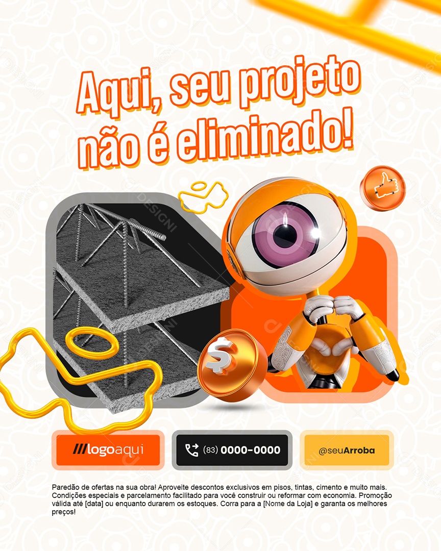 Material de Construção BBB Trelice Social Media PSD Editável