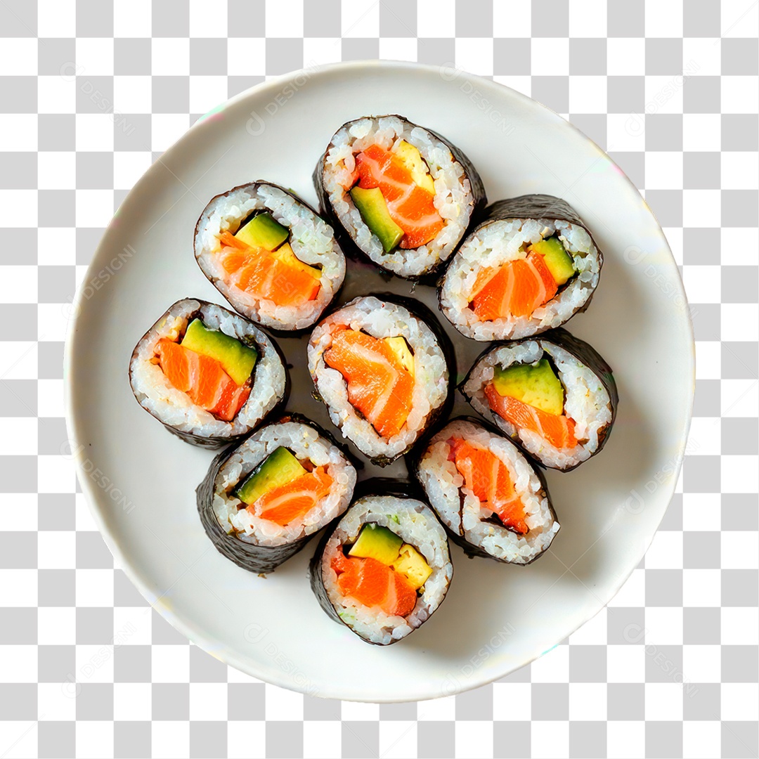 Prato de Sushi PNG Transparente
