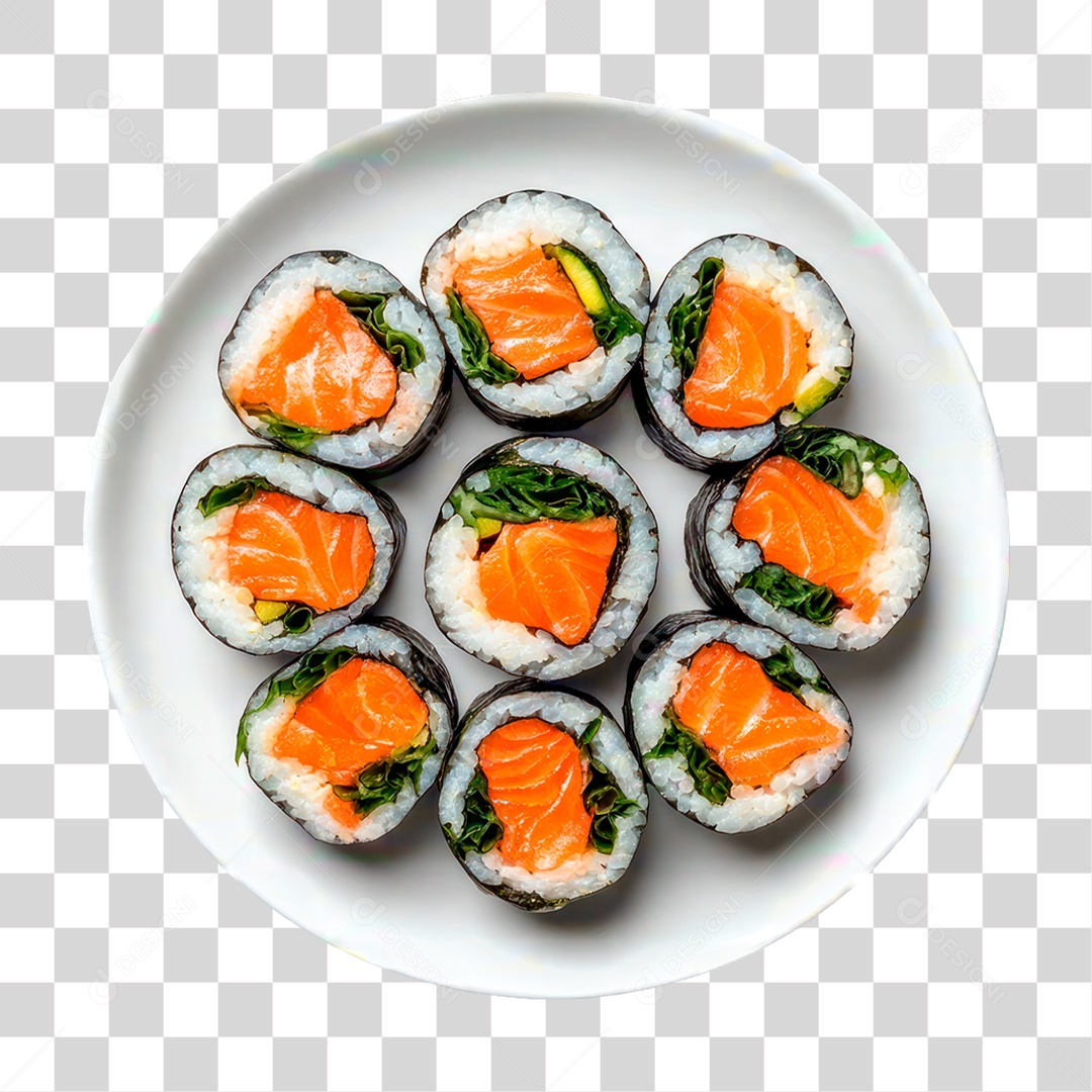 Prato de Sushi PNG Transparente