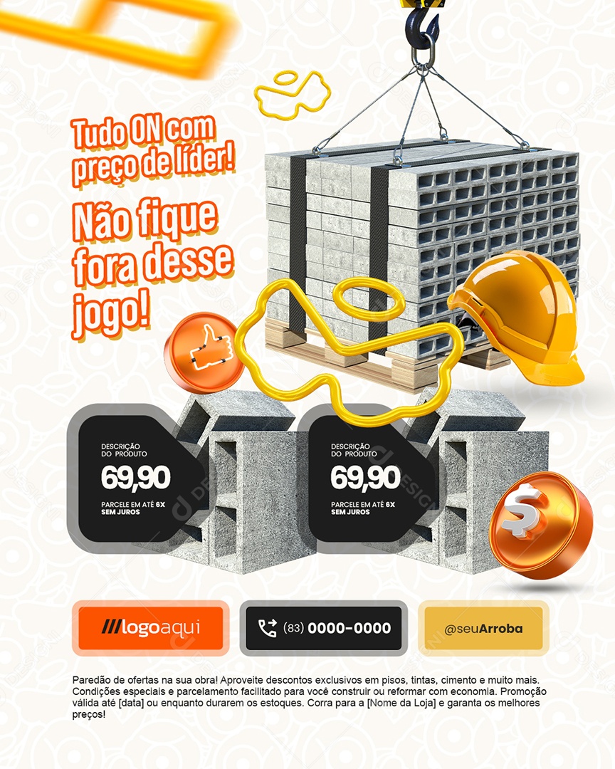 Material de Construção BBB Concreto Social Media PSD Editável