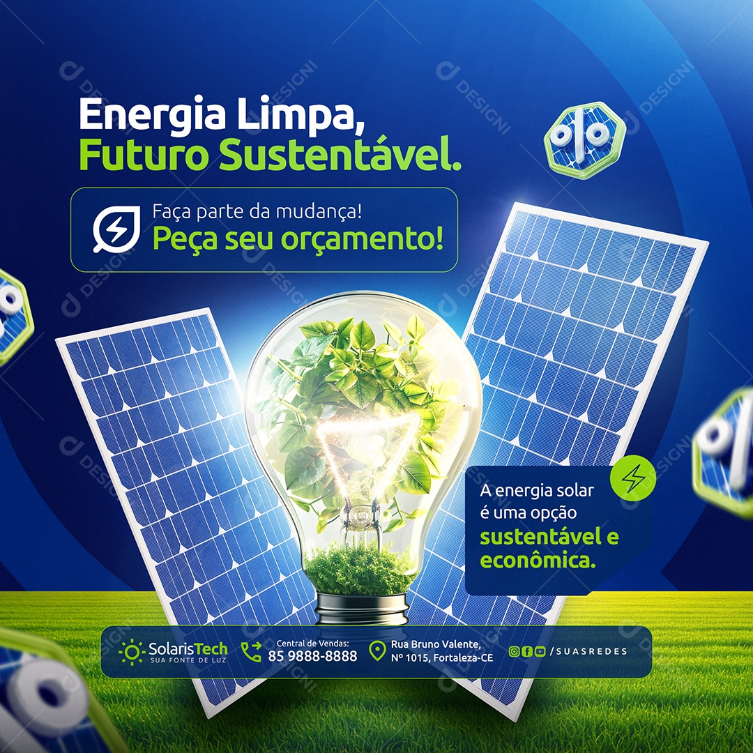 Semana Do Consumidor Energia Solar Futuro Sustentável Social Media PSD Editável