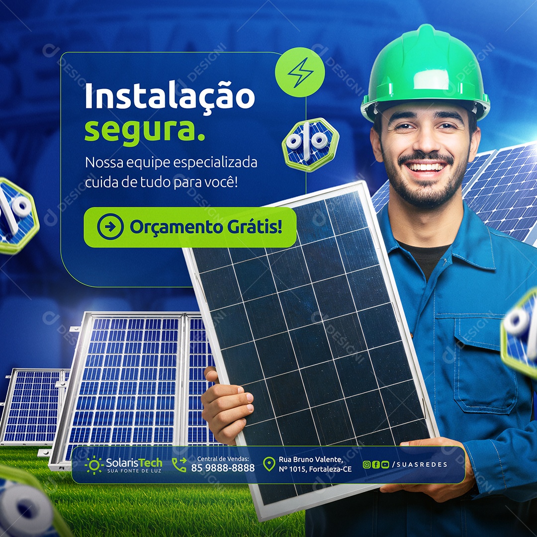 Semana Do Consumidor Energia Solar Instalação Segura Social Media PSD Editável