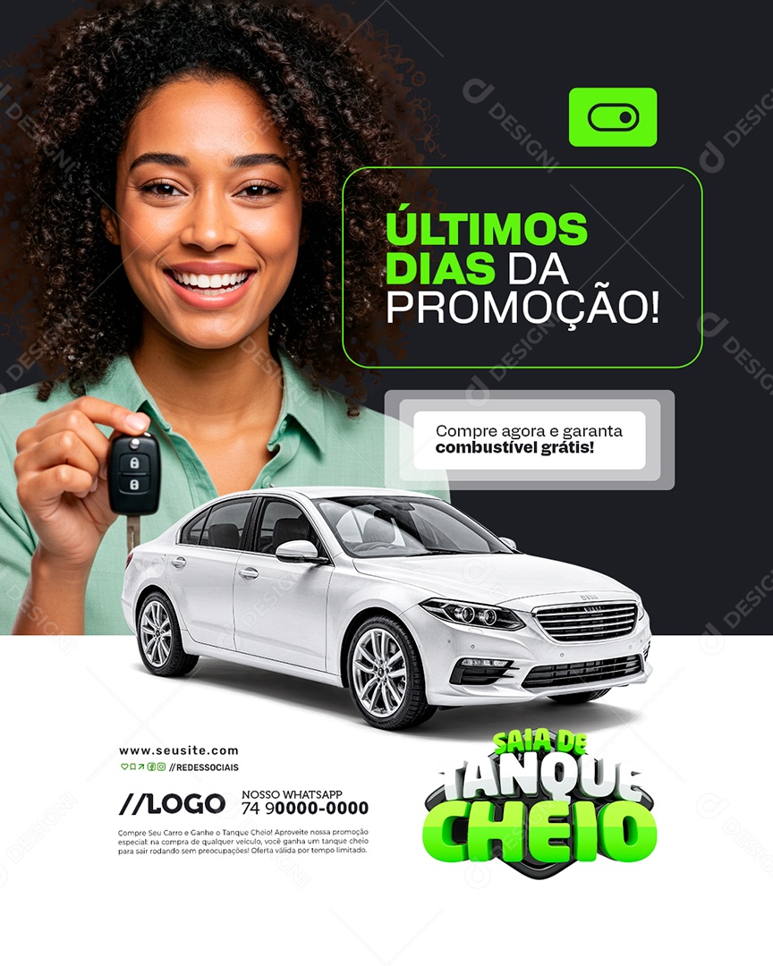 Saia De Tanque Cheio Posto de Gasolina Últimos Dias para Promoção Social Media PSD Editável