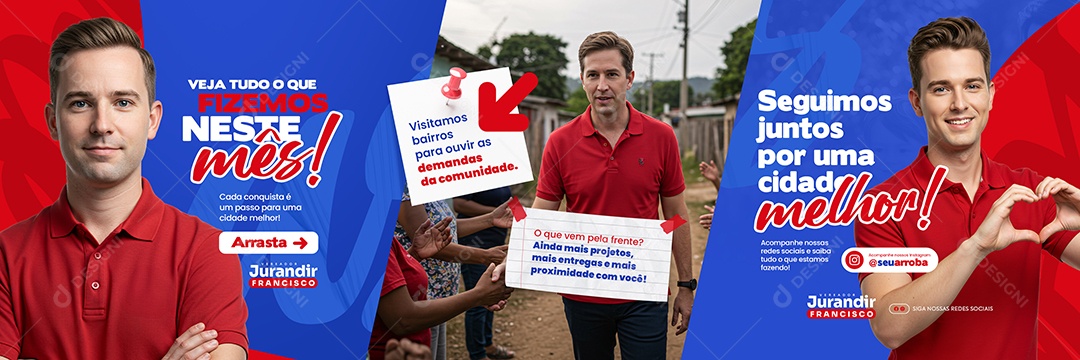 Carrossel Política Veja Tudo Que Fizemos Neste Mês Social Media PSD Editável