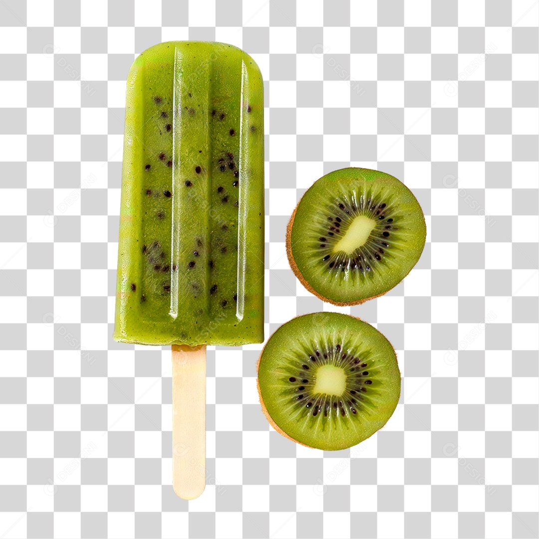 Picolé de Kiwi PNG Transparente
