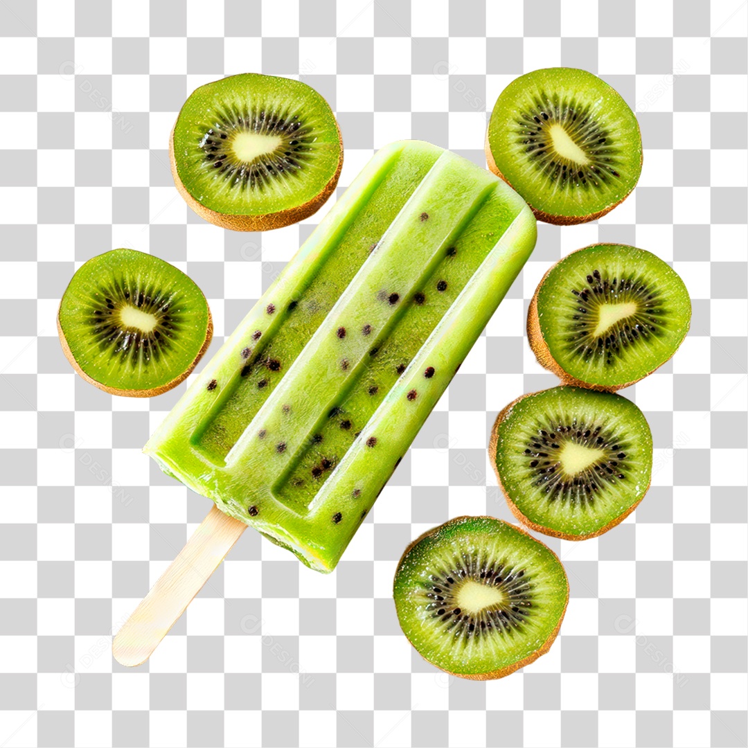 Picolé de Kiwi PNG Transparente