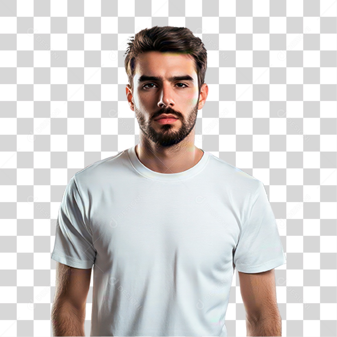 Homem de Camiseta Branca PNG Transparente