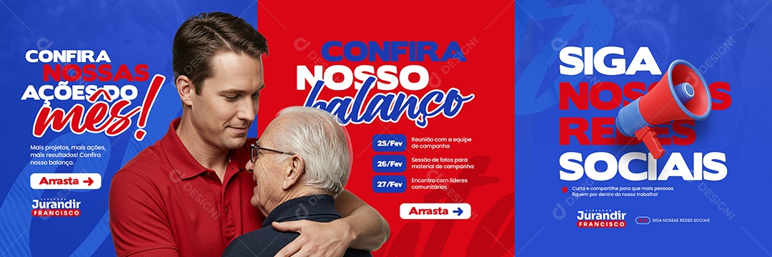 Carrossel Política Confira Nosso Balanço Social Media PSD Editável