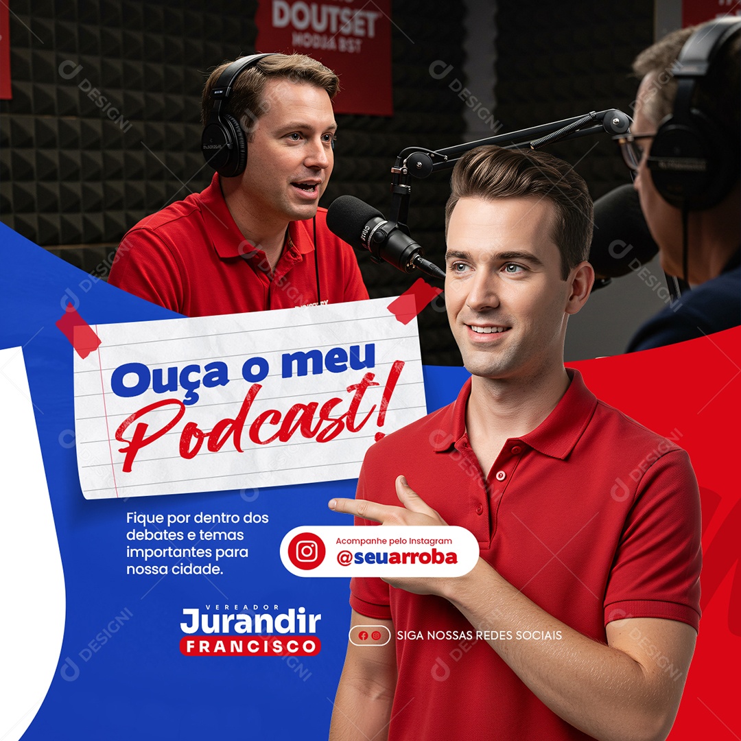 Política Ouça o Meu Podcast Social Media PSD Editável