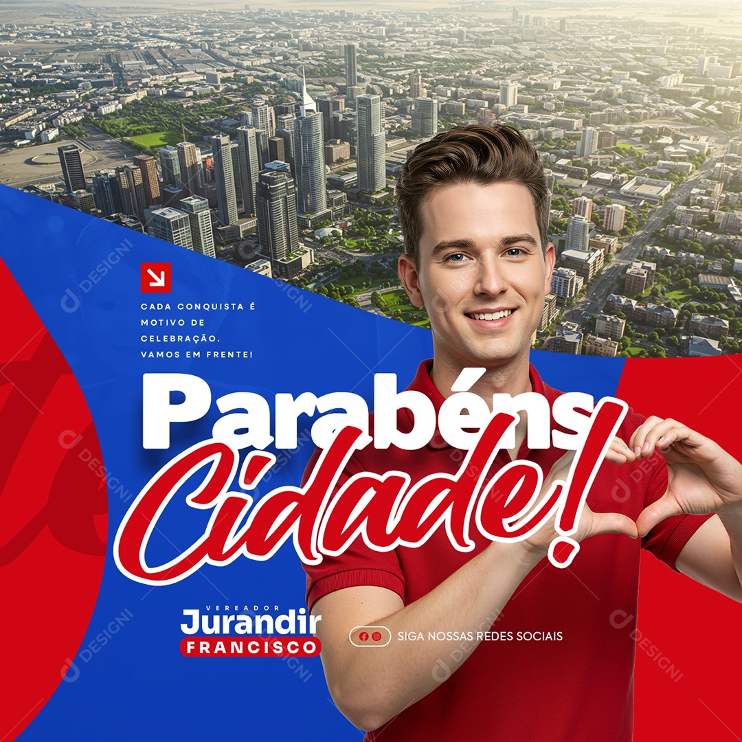 Política Parabéns Cidade Social Media PSD Editável