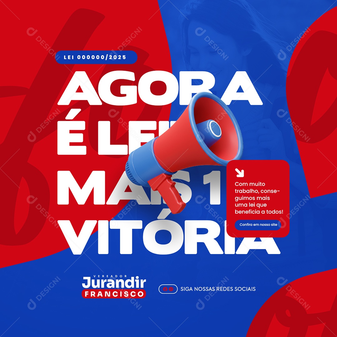Política Agora é Ler Mais Uma Vitória Social Media PSD Editável