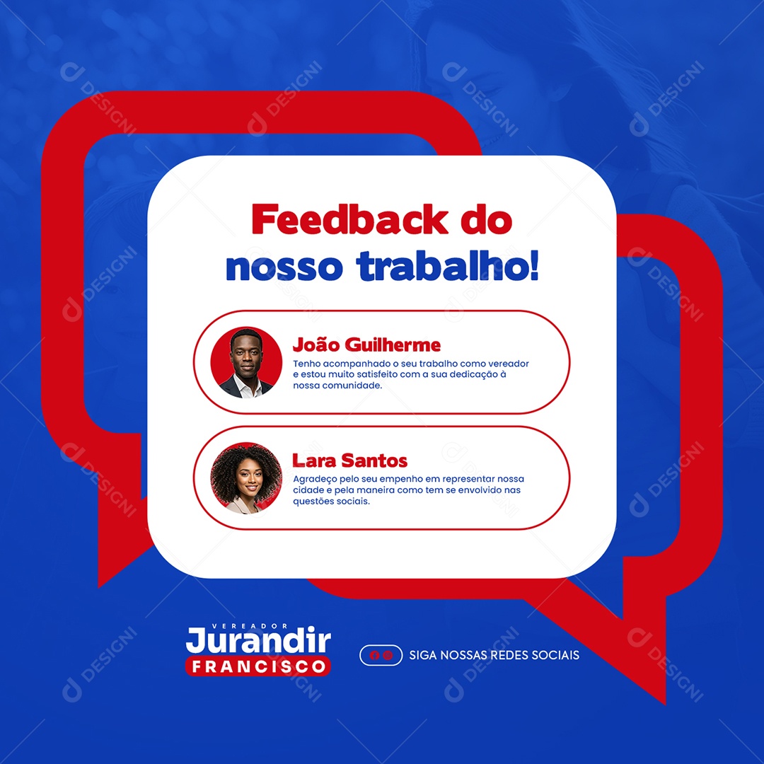 Política Feedback do Nosso Trabalho Social Media PSD Editável
