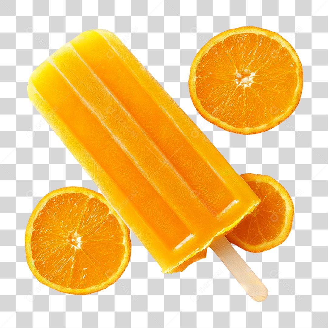 Picolé de Laranja PNG Transparente