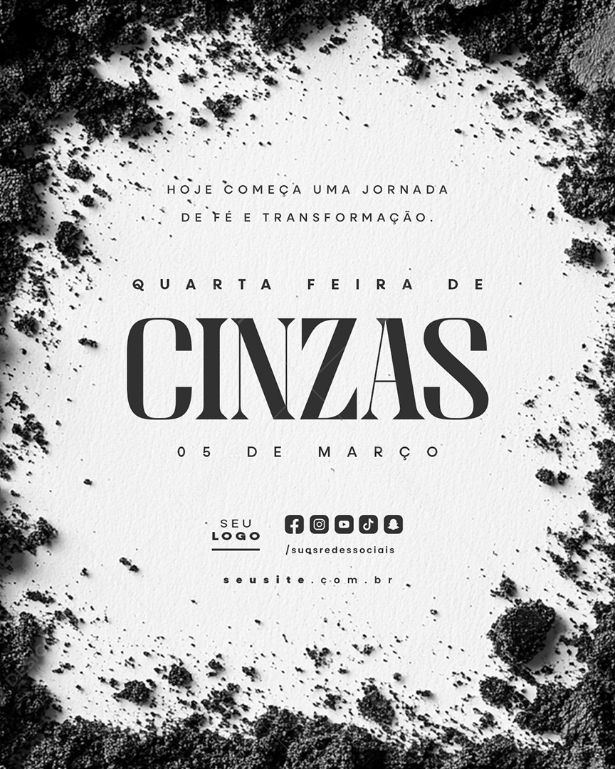 Social Media Quarta Feira de Cinzas 05 de Março PSD Editável