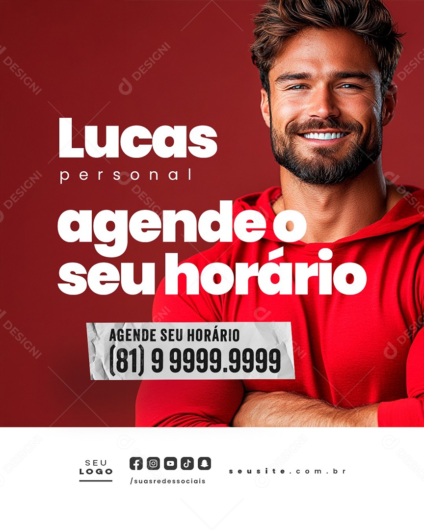 Lucas Personal Agende o Seu Horário Social Media PSD Editável