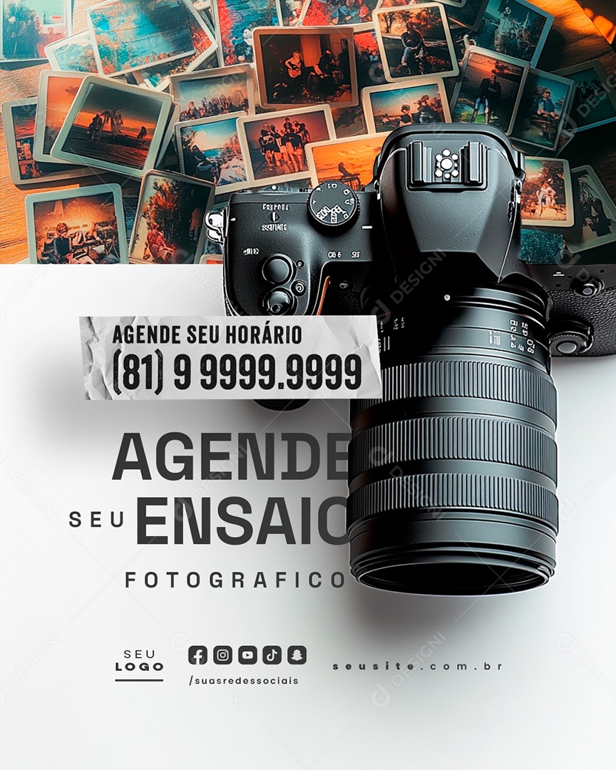 Agende Seu Hoário Agende Seu Ensaio Fotográfico Social Media PSD Editável