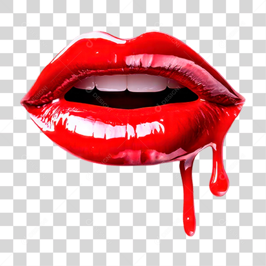 Boca Vermelha PNG Transparente