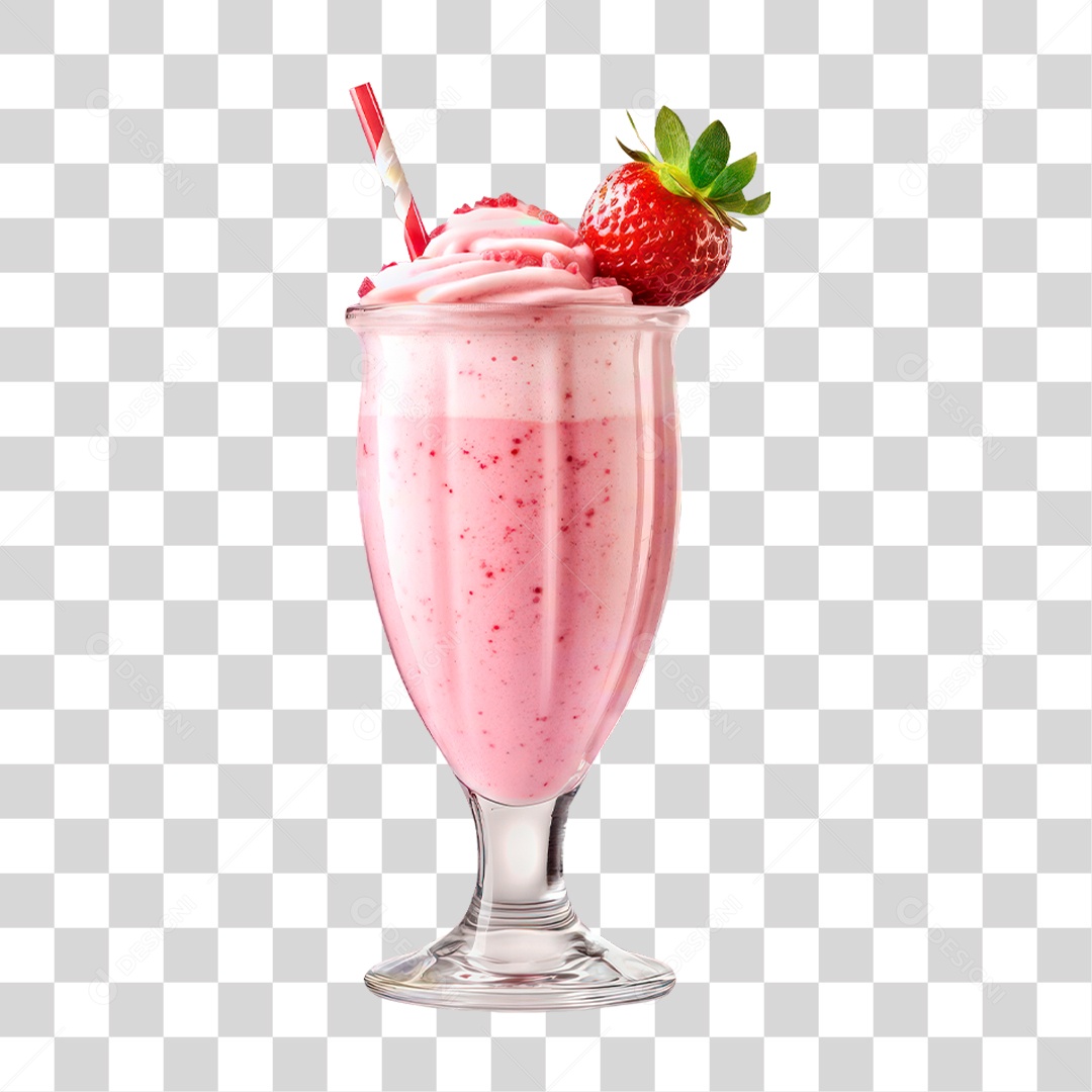 Milk-shake de Morango PNG Transparente