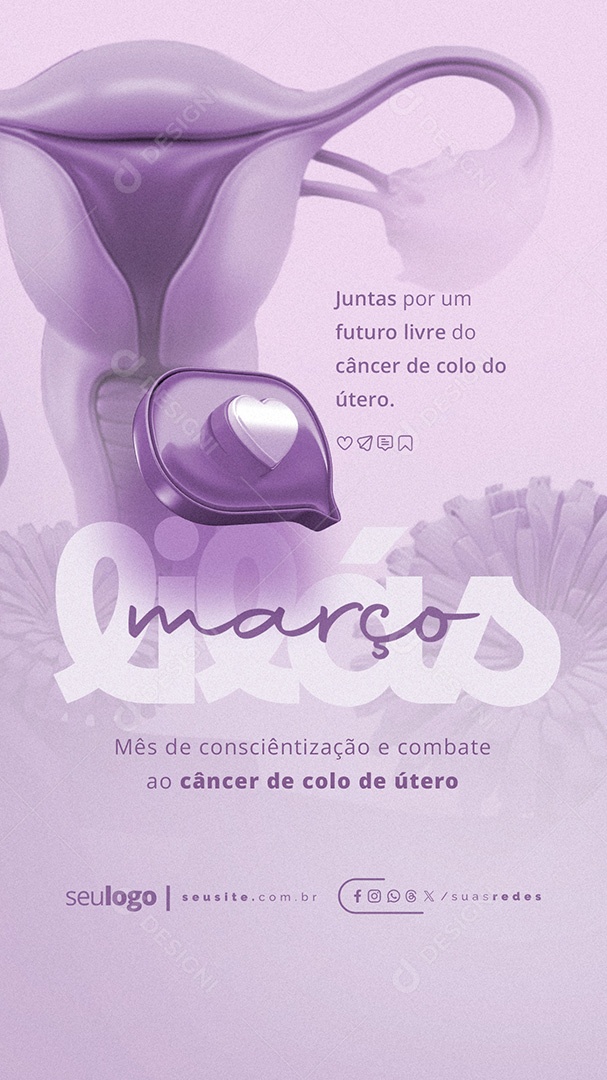 Story Março Lilás Juntas por Um Futuro Livre Social Media PSD Editável