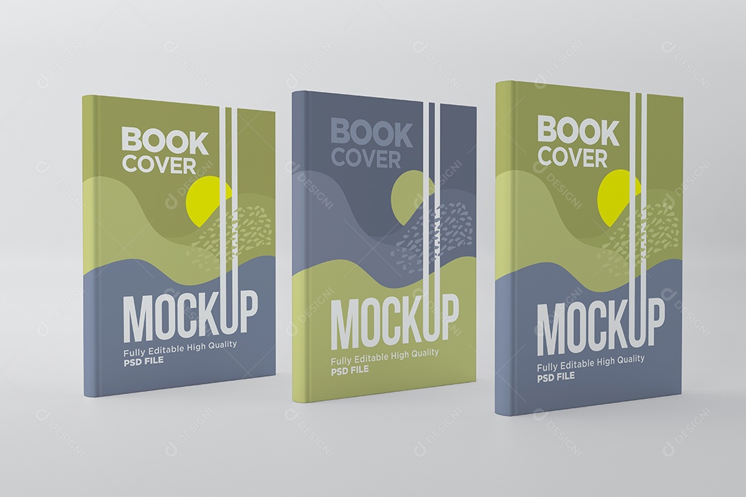 Mockup de Três Livros PSD Editável